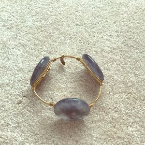 Gold & Grayish Blue Boutique Bracelet